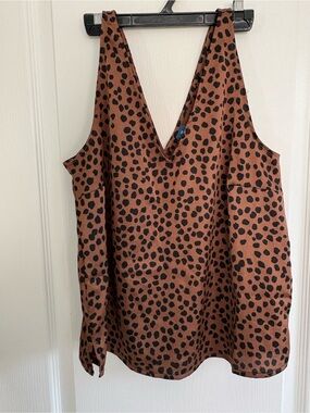 Old Navy Brown and Black Leopard Print V-Neck Camisole